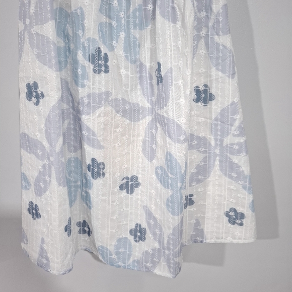 SABO SKIRT Amanda Mini Dress Size L US 8 100% Cotton With Eyelet Floral Babydoll - Picture 5 of 16